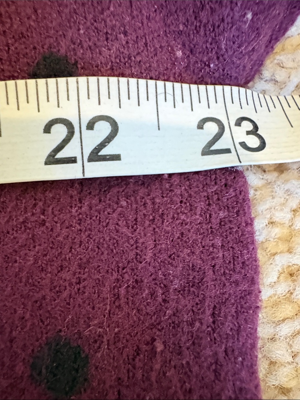 Cynthia Rowley Plum Crewneck Sweater with Black Polka Dots 1x - Picture 7 of 8